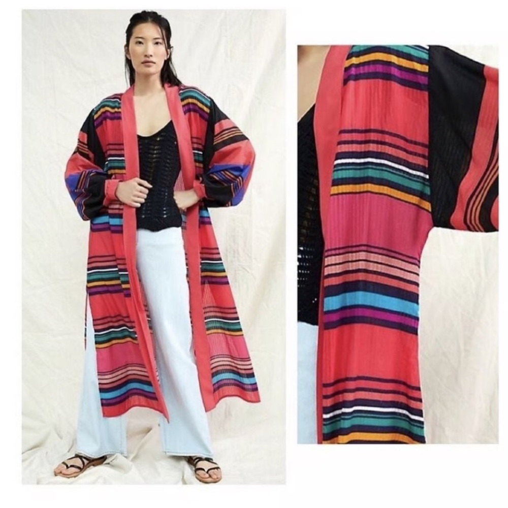 Colorful Striped Kimono